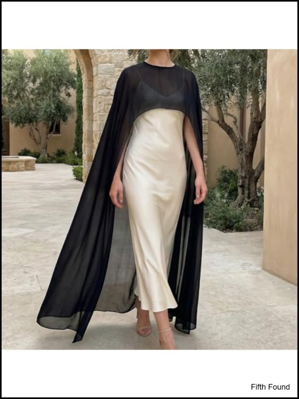 Chiffon Long Cape Sheer Shawl Wraps Capelets Women Bridal Cover Up - Picture 4 of 6